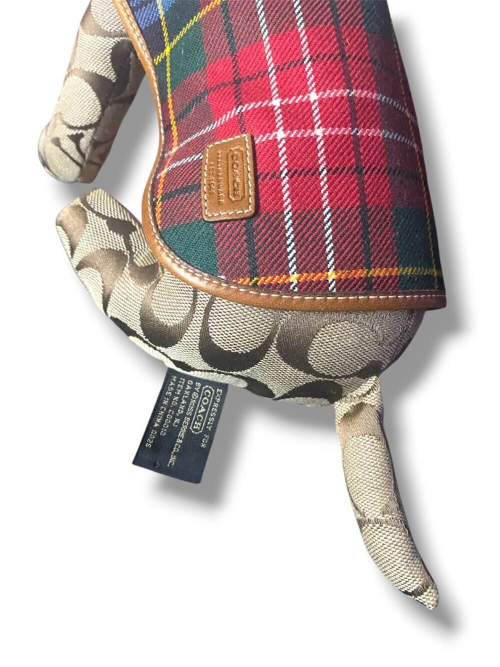 Coach Signature Jack Russell Terrier with plaid coat & collar VINTAGE-RARE NWOT - Picture 2 of 6